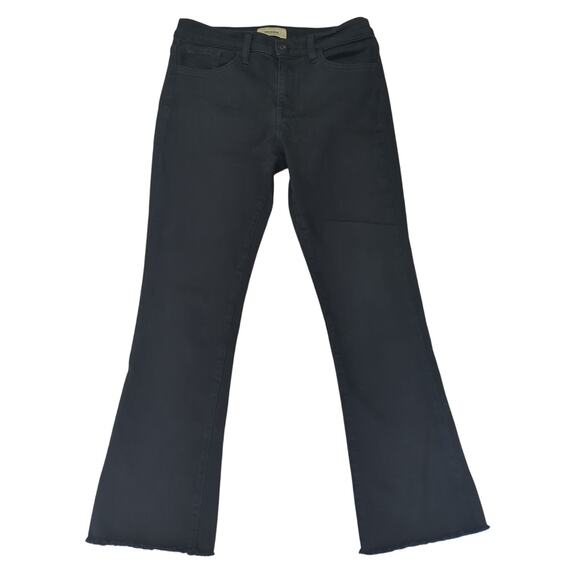 Baldwin Mid-rise Cropped Flare Jeans Black 202009 Rave Maxwell Stretch Womens 28 - Picture 1 of 10